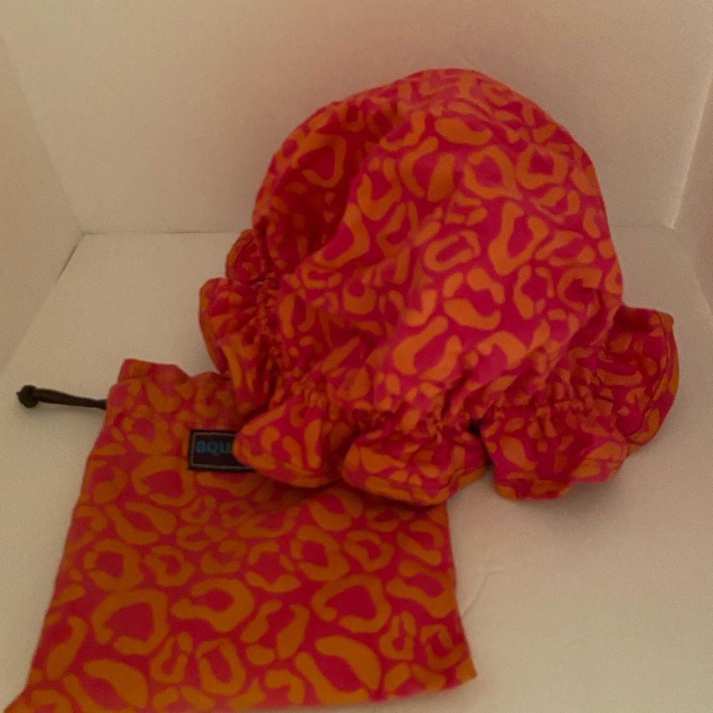 Aqua by Jimeale Shower Cap with Matching Drawstring Bag